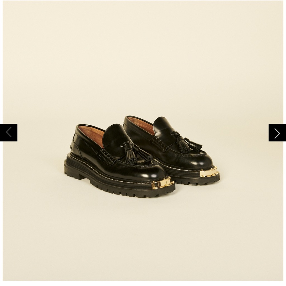 Sandro - Thick-soled leather loafers
